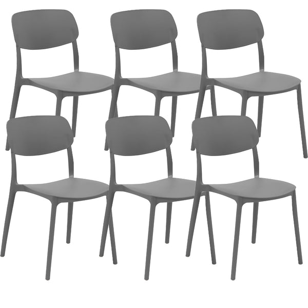 prezzo Set 6 Sedie 46x79x54 cm in Polipropilene Elodie Antracite