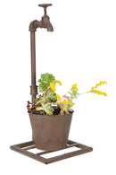 Vasetto Industry Singolo 19x15x48 cm in Ferro Marrone
