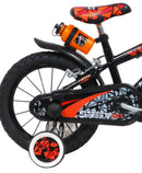 Bicicletta per Bambino 14" 2 Freni  Street Art Nero/Arancione