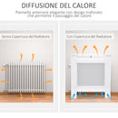 Copritermosifone in Legno a Griglia Bianco 78x82x19 cm 