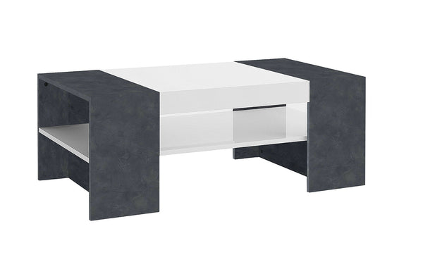 online Tavolino da Caffè 110x60x40 cm Cherry Bianco Lucido e Ardesia