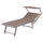 Lettino Mare con Parasole Richiudibile 181x71,5x38,5 cm in Alluminio PVC e Poliestere Sabbia Riccione