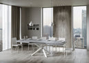 Tavolo Allungabile 160-264x90x77 cm Volantis Cemento Telaio Bianco 