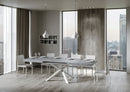 Tavolo Allungabile 160-420x90x77 cm Volantis Cemento Telaio Bianco 