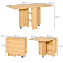 Tavolo Pieghevole Salvaspazio Legno Naturale 140x80x74 cm 