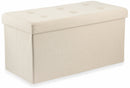 Baule Cassapanca Pouf Contenitore in Polyestere Soriani Avorio