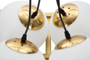 Lampadario Japan Square 45x45x20 cm in Ferro e Vetro Oro e Bianco      