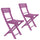 Lot de 2 chaises pliantes en bois Basic fuchsia