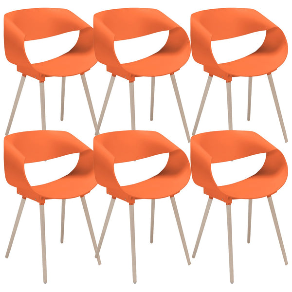 Set 6 Sedie 62x54x74 cm in Polipropilene Diletta Arancione prezzo