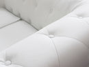 Divano 3  Posti Chesterfield 197x74x82 h cm in Similpelle Bianco