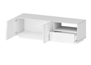 Mobile Tv 2 Anta 1 Cassetto e Ripiano a Giorno 150x45x46 cm Pongo 2A 1C Bianco Lucido  