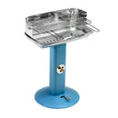 Barbecue a Carbone Venus 607 Ompagrill Gamba a Colonna con Areazione in Acciaio Verniciato Celeste