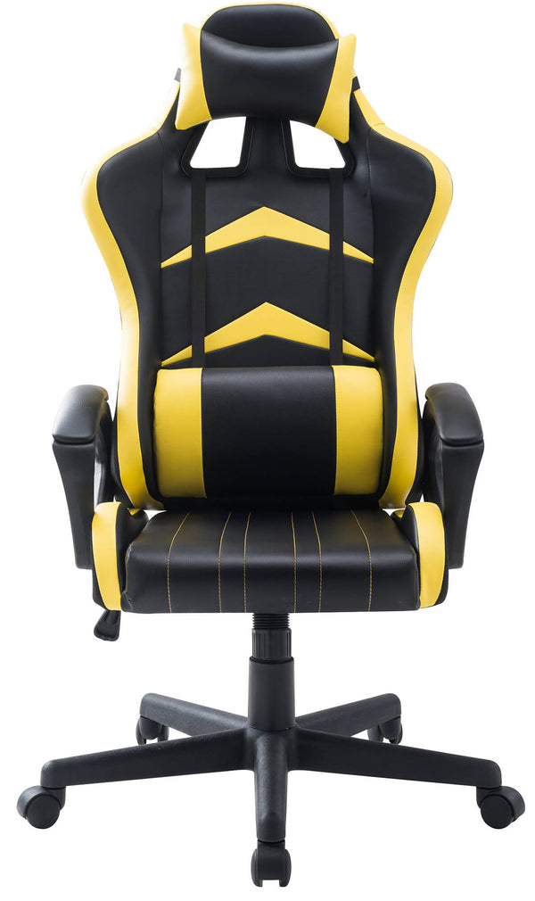 sconto Chaise Gaming Ergonomique en Similicuir Hauteur Réglable Motti Jerez Noir et Jaune