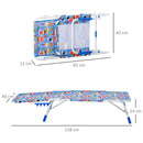 Lettino Prendisole Pieghevole per Bambini 118x40x24 cm in Metallo e Poliestere Azzurro