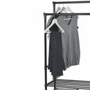 Stender Appendiabiti Doppio 77x34x160 cm in Metallo e Plastica Nero