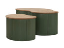 Tavolini da Caffè Frankfurt Coppia Verdi 87x53x32 cm in Gomma e Metallo      