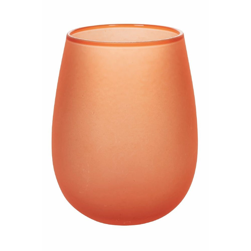 Set 6 Bicchieri Acqua Effetto Frosted Happy Hour Sunset in Vetro VdE Tivoli 1996 Rosso