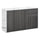 Buffet 2 Portes 2 Tiroirs 117x36x74 cm en Bois Blanc et Gris Foncé