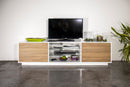 Mobile TV 2 Ante 180x41,4x46 cm Bloom Bianco Lucido e Noce