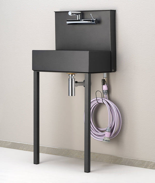 sconto Lavandino a Parete da Giardino con Miscelatore e Doppio Rubinetto Belfer 42/PRLM Antracite