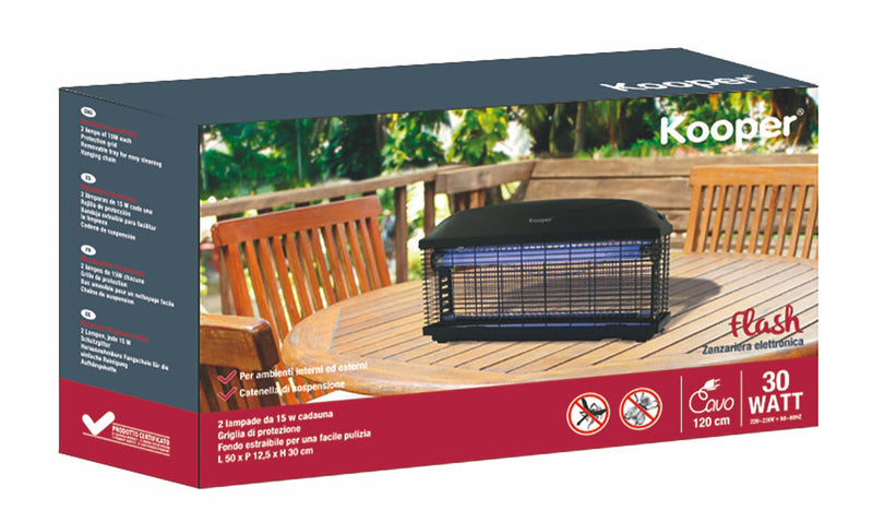 Zanzariera Elettrica 2 Lampade 30W Kooper Flash