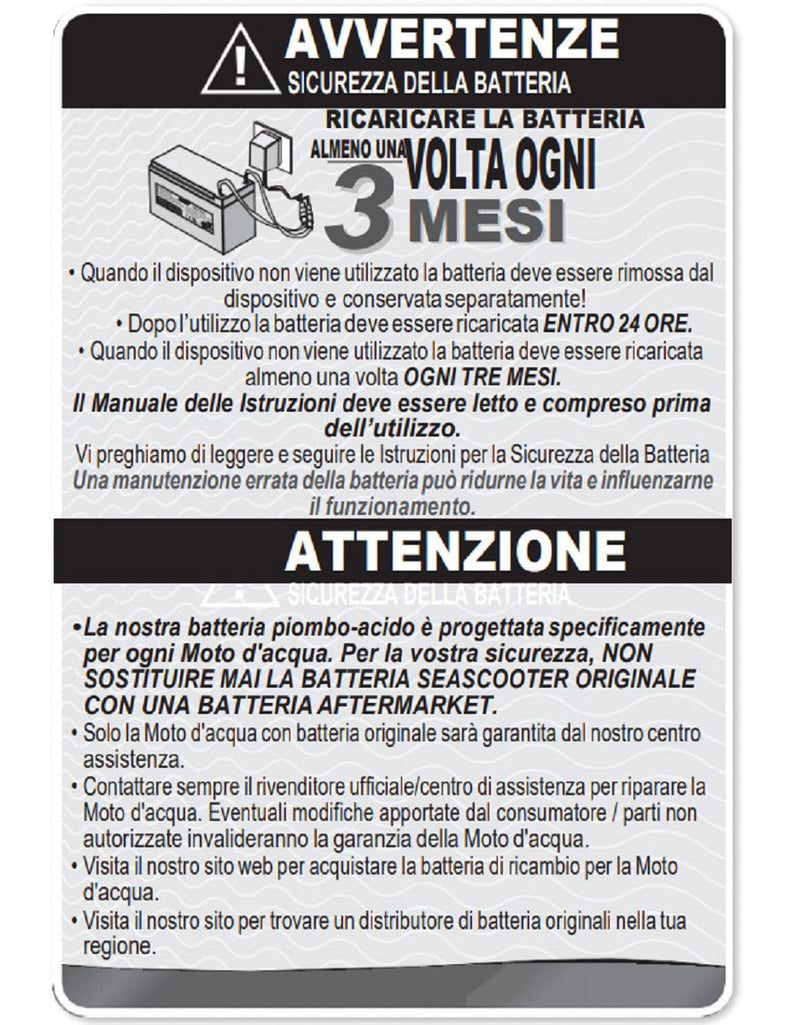 Batteria Ricaricabile 12V 2,8Ah per Moto d'Acqua Gonfiabile Aqua Cruise / Wave Maker