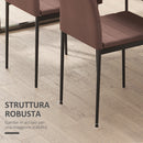 Set 4 Sedie 41x50x97 cm in Tessuto Cachi