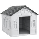 Casetta per Cani da Esterno 84,2x98,2x82 cm con Tetto Inclinato in PP Impermeabile Grigio  