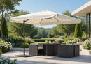 Ombrellone da Giardino Decentrato in Alluminio 3x3m con Manovella Vorghini Crank Antracite e Ecrù