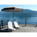 Ombrellone da Giardino Ø2 m Palo Ø33 mm in Acciaio Maffei Venezia Duplex Tortora/Bianco e Tortora