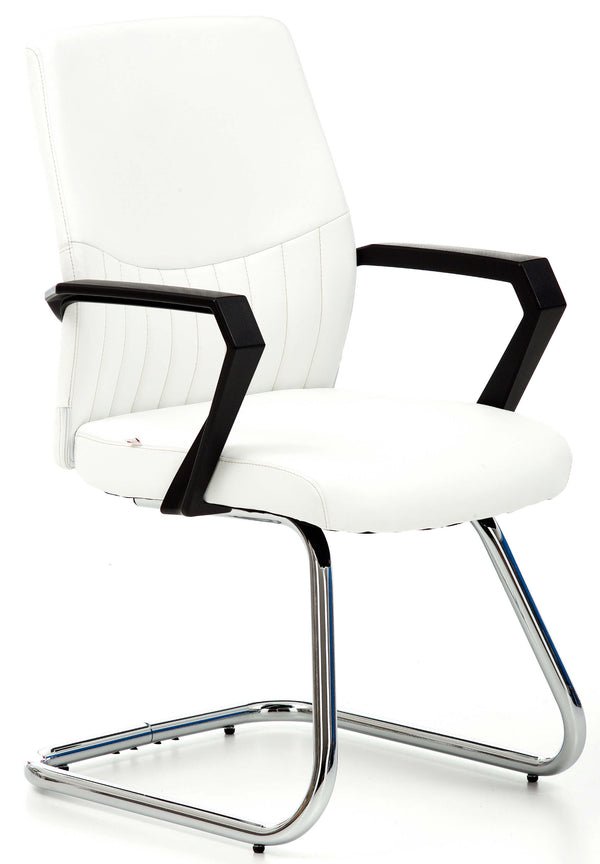 online Chaise de bureau visiteur en simili cuir saké blanc
