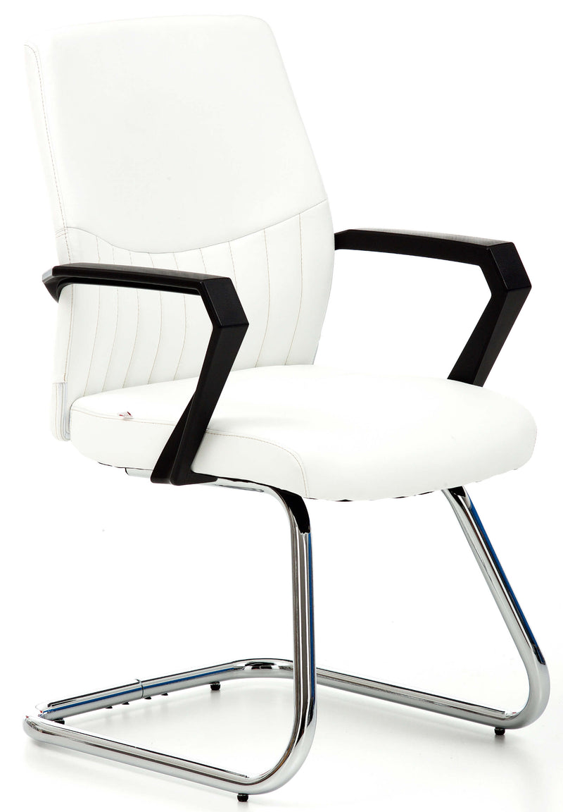 Sedia da Ufficio Visitatori in Similpelle Sake Fissa Bianca