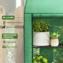 Serra da Giardino 6 Mensole e 2 Porte Avvolgibili 143x46x151cm Copertura in PE Verde