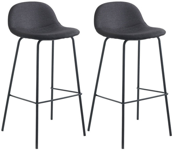 Lot de 2 Tabourets 42x43x91,5 cm en Tissu Noir acquista