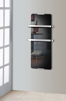 Scaldasalviette da Bagno in Vetro Temperato 100x46cm 600W CheminArte Nero