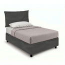 Letto Singolo Contenitore Imbottito Microfibra Grigio BoxMax Testata Soft Varie Misure