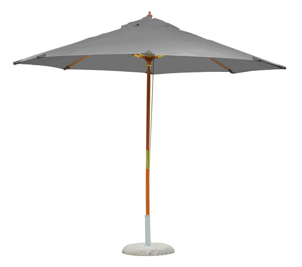 sconto Ombrellone da Giardino Ø3m Palo Ø38 mm in Legno e Poliestere Grigio