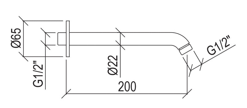Braccio Doccia a Parete Lungo 20 cm Tevere