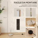 Lampada da Terra LED Alta 150 cm con Temperatura Colore Regolabile e Telecomando Argento      