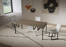 Consolle Allungabile 90-196x40x77 cm Saki Small Tortora Gambe Bianche 