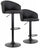 Lot de 2 tabourets 51x44x60/80 cm piètement noir simili cuir noir
