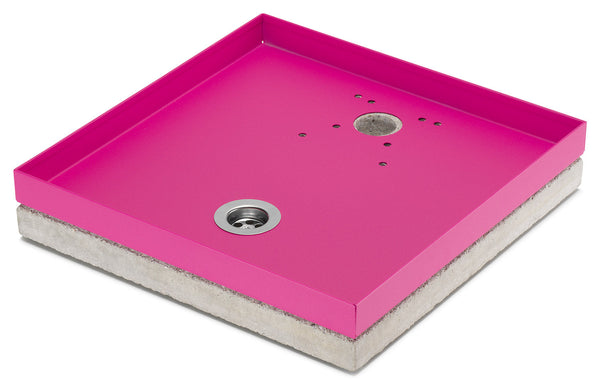 acquista Socle porte galets pour fontaine 40x40x8 cm en métal avec socle en ciment Belfer 42/BSE/10 Cyclamen