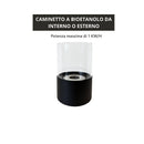 Camino a Bioetanolo da Tavolo Giotto Ø16x27 cm Bruciatore in Acciaio Inox e Lana di Roccia Nero      