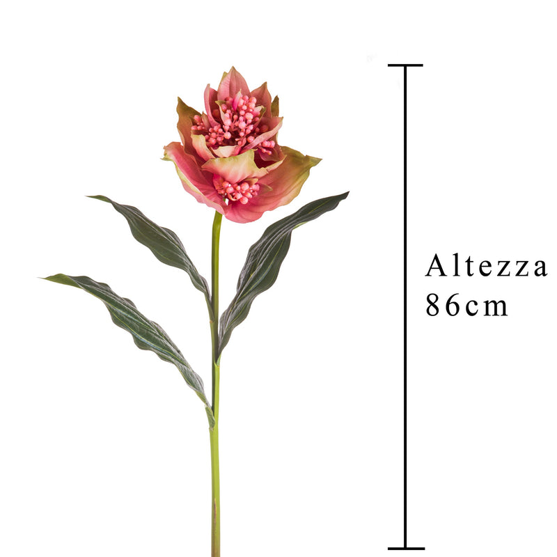 Set 2 Fiori Artificiali di Medinilla Altezza 86 cm Rosa