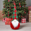 Gnomo di Natale H65 cm con Luce Rosso con Cappello Scozzese