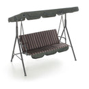 Dondolo Hawaii 165x125x184 cm struttura acciaio verniciato cuscini in poliestere Marrone
