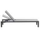 Lettino Prendisole da Giardino 74x200xH98 cm in alluminio e textilene Share Grigio