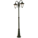 Lampada Palo per Giardino Alto Due Luci Color Ruggine da Esterno Linea Porto Sovil