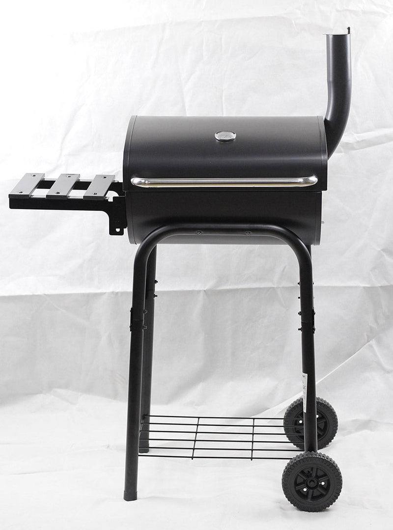 Barbecue a Carbone  con Affumicatore 84x48x116 cm in Acciaio con Ruote Saturnino