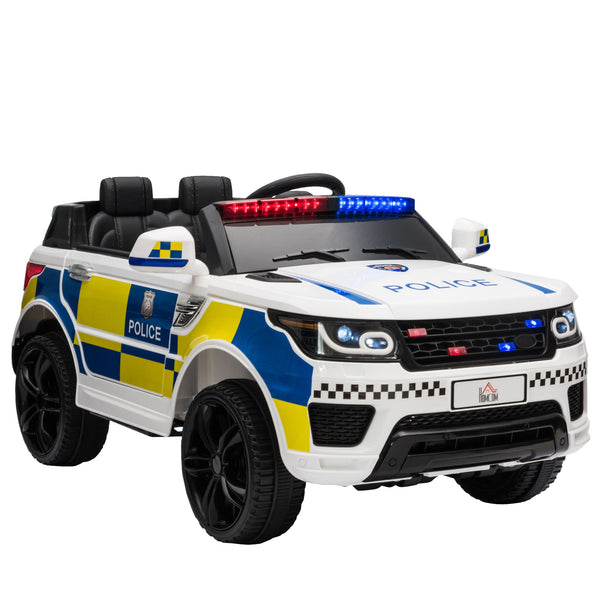 sconto Voiture de police électrique pour enfants 12V Police Blanc